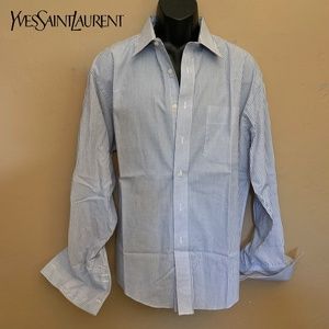 Yves St Laurent Striped French Cuff Shirt 16.5 / 34-35 Wrinkle resistant